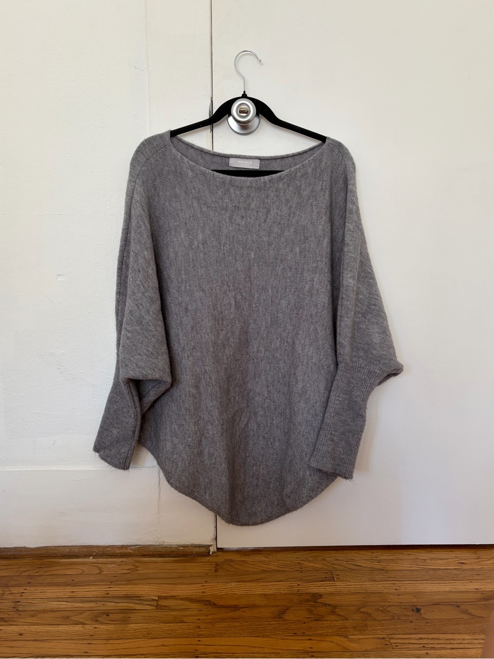 Grey cape bell sleeve sweater